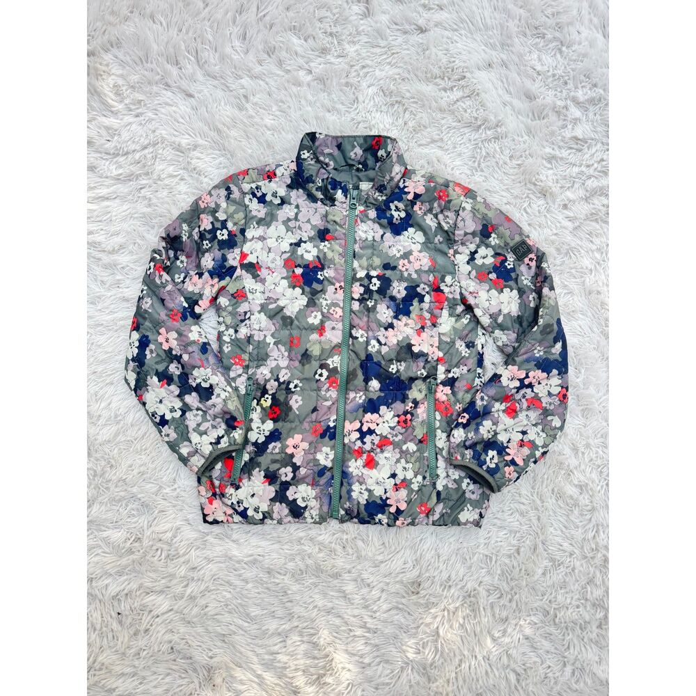 GapKids Girls PrimaLoft Floral Lightweight Quilted Jacket Size XL (12)